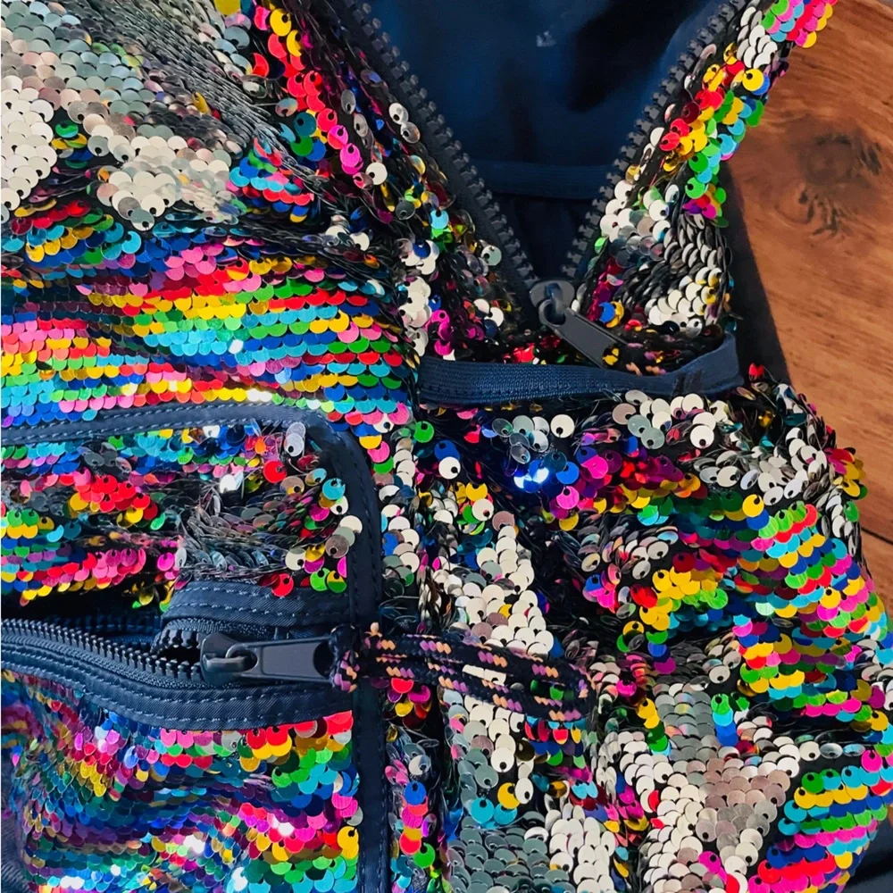 Crewcuts Rainbow Sequin Flip Backpack